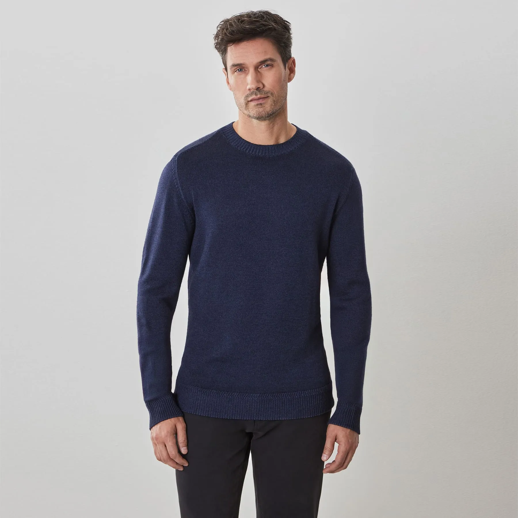 Robert Barakett Bertona Crew Sweater - Navy