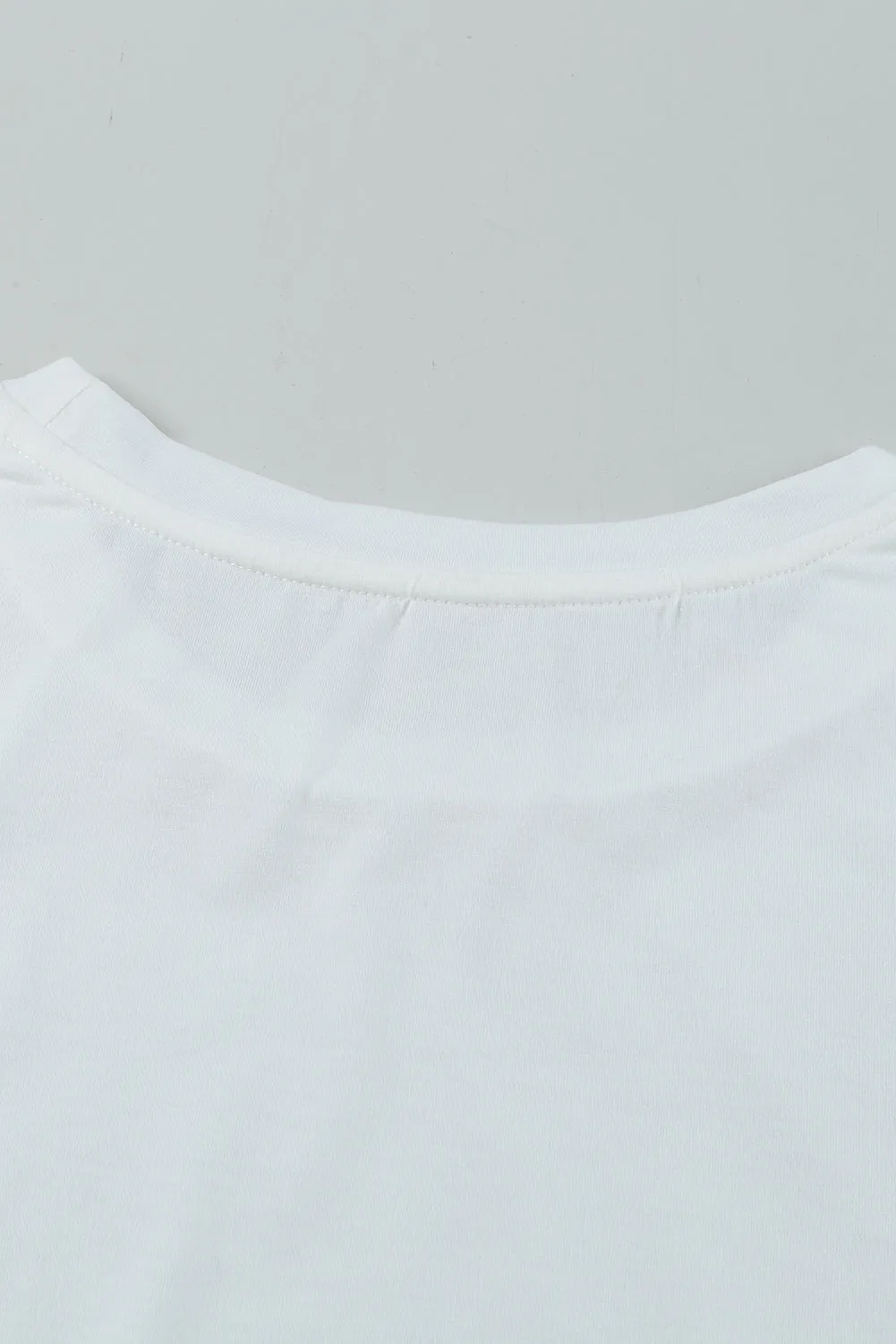 Round Neck Dotted Lantern Sleeve Top