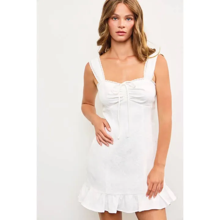 Ruched Drawstring Sleeveless Dress
