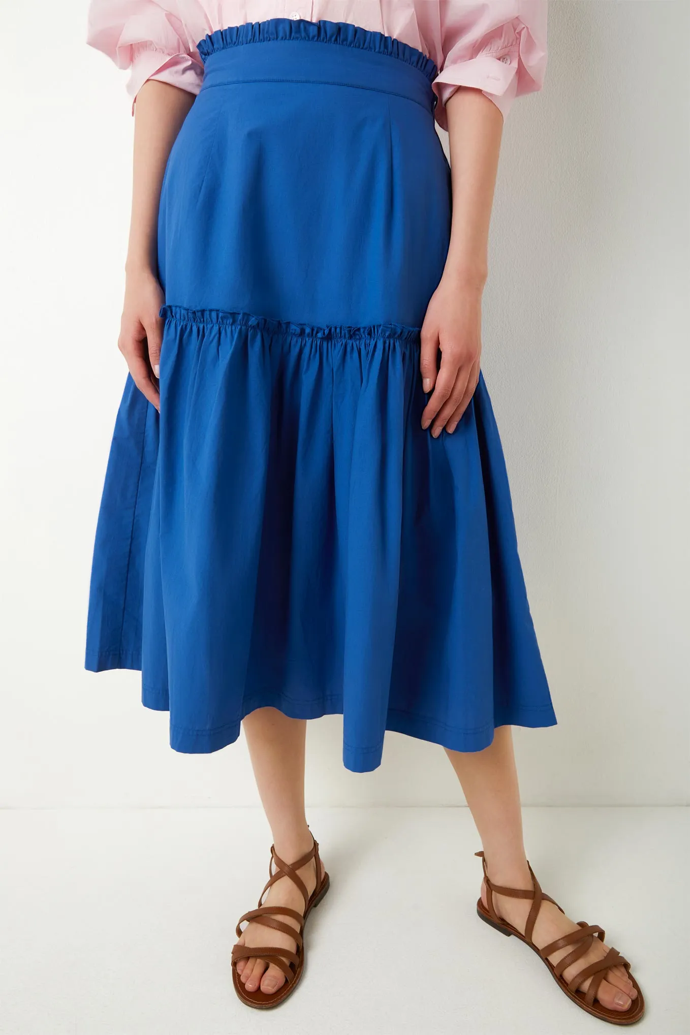 Saskia Cotton Skirt - Bleu De France