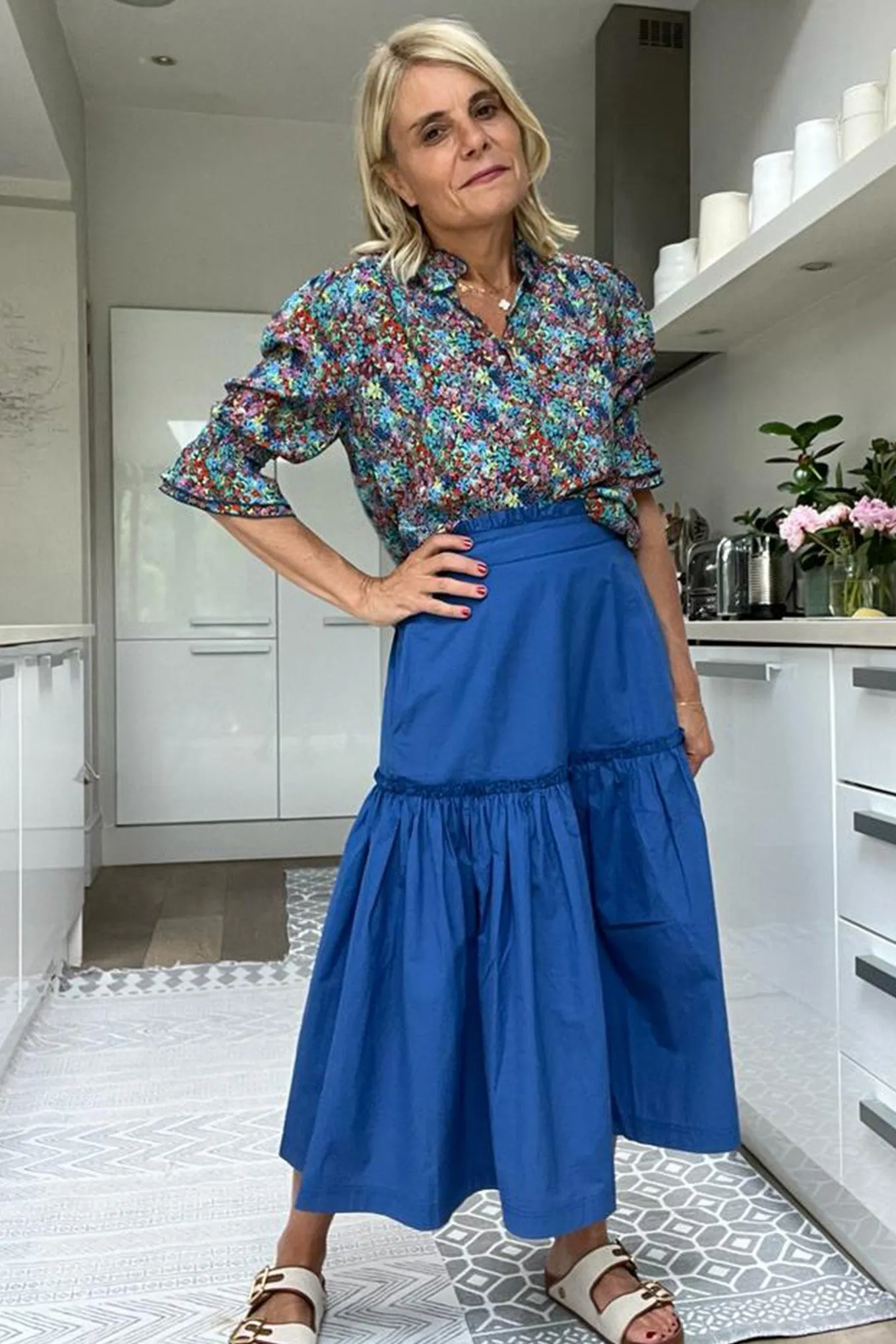 Saskia Cotton Skirt - Bleu De France