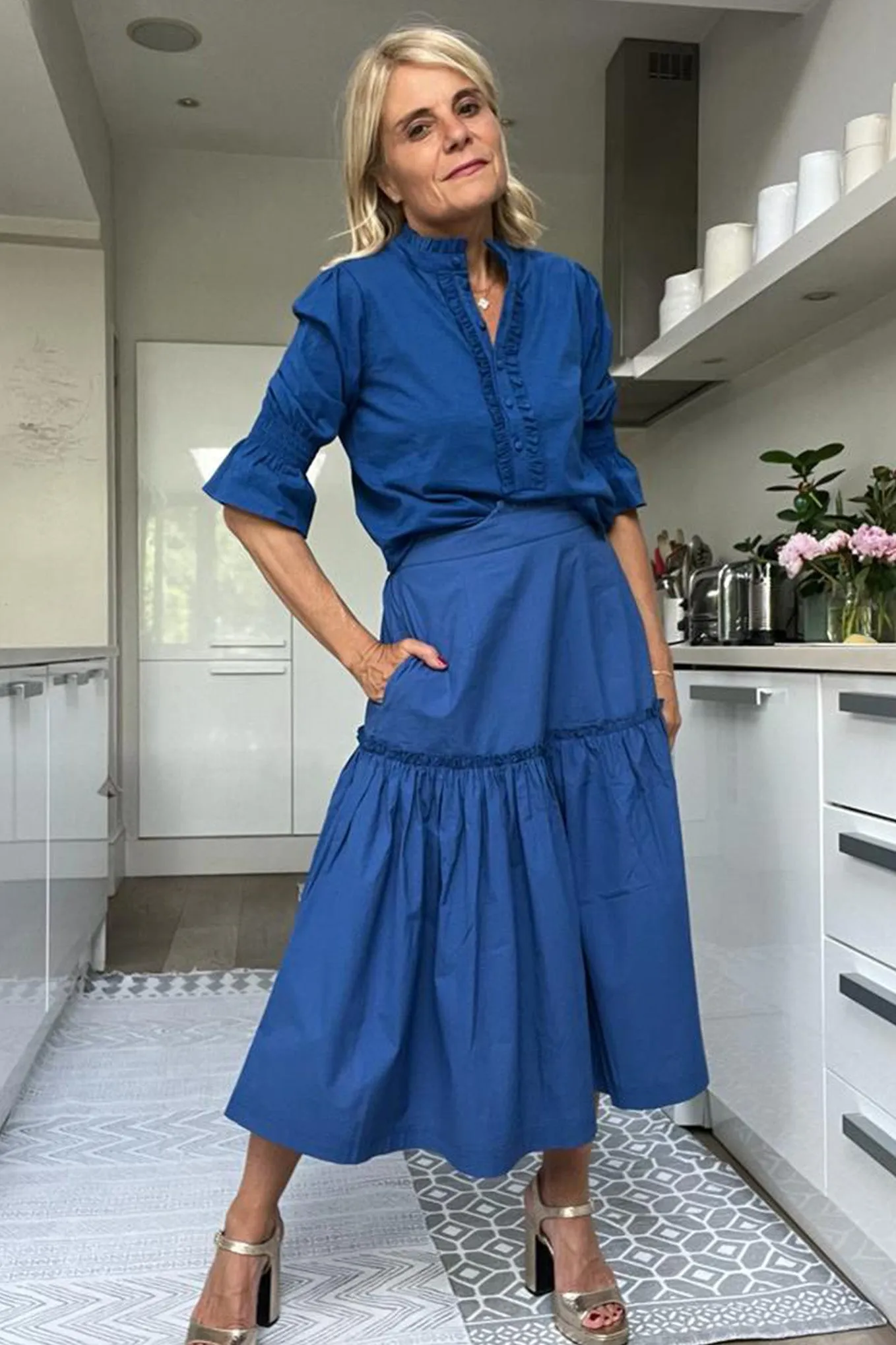 Saskia Cotton Skirt - Bleu De France