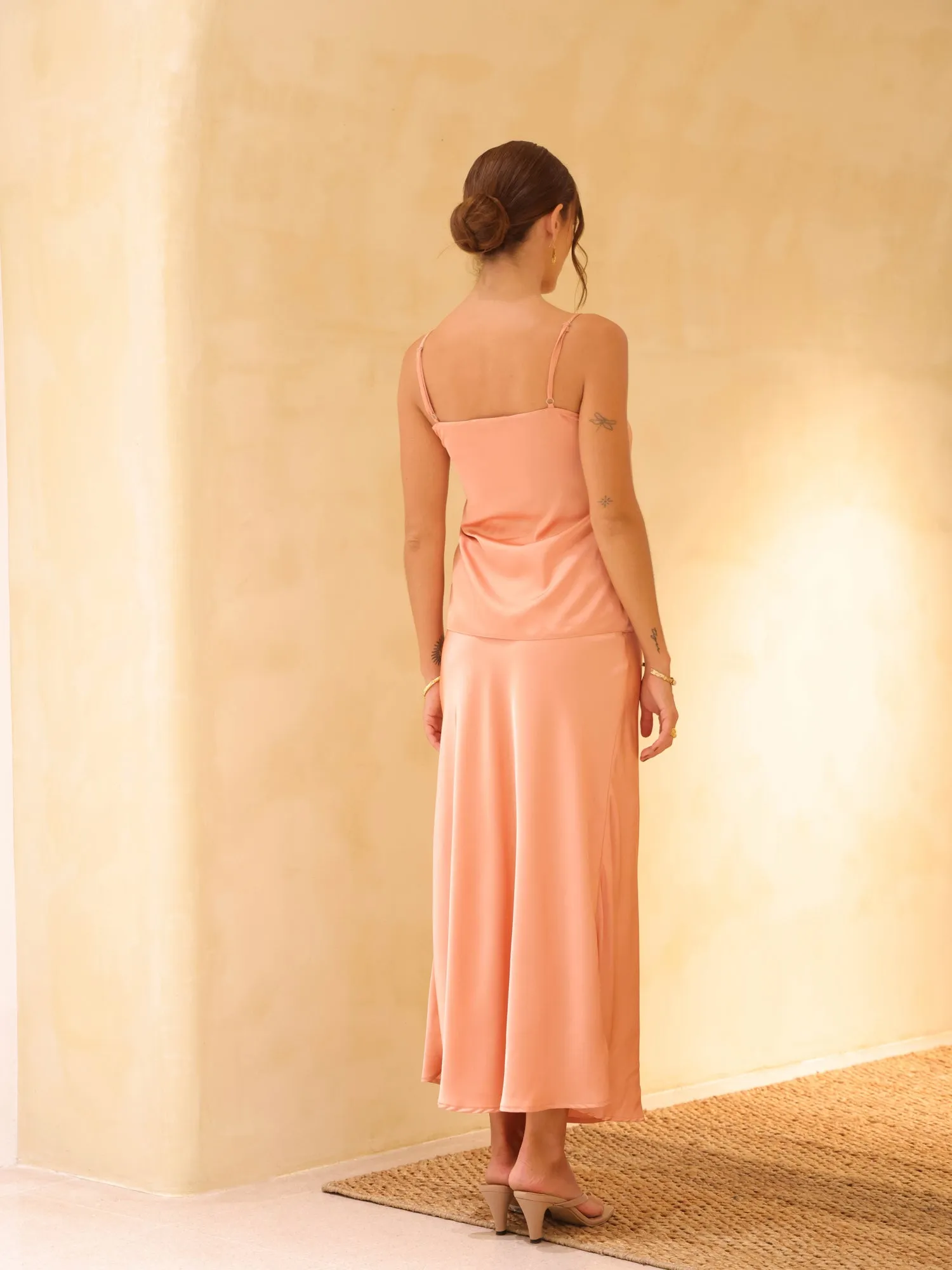 Satin Bias Maxi Skirt