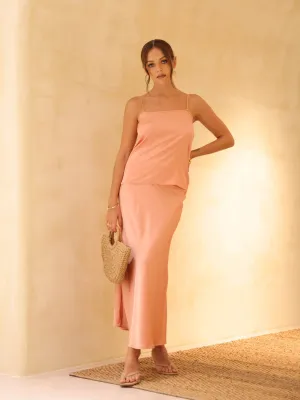 Satin Bias Maxi Skirt