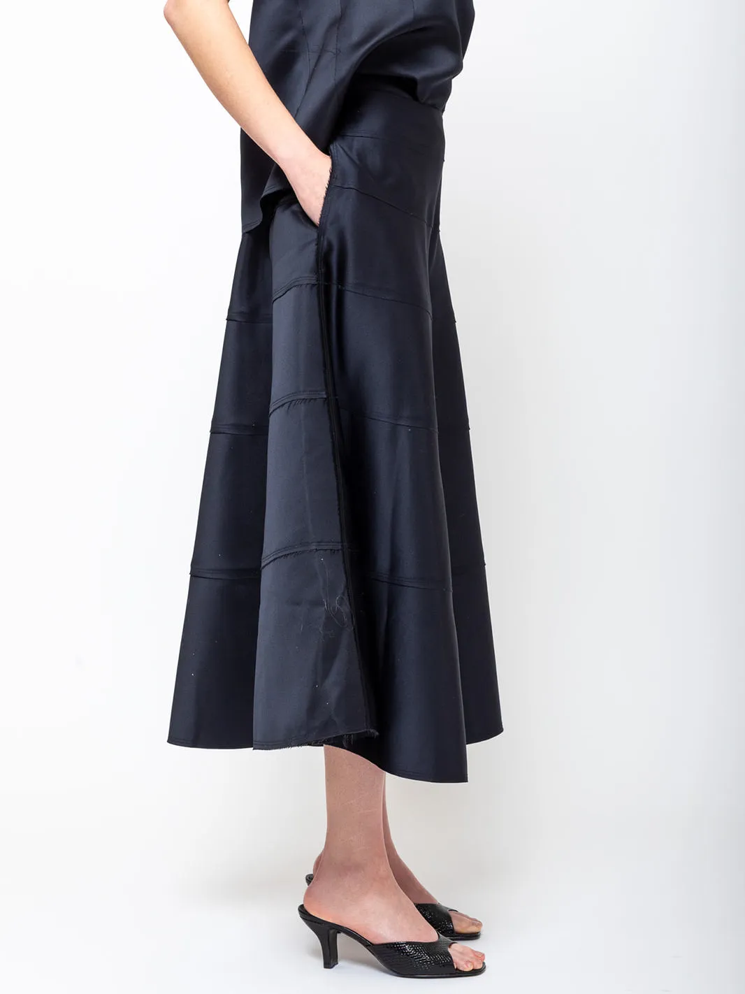 Satin Skirt - Midnight