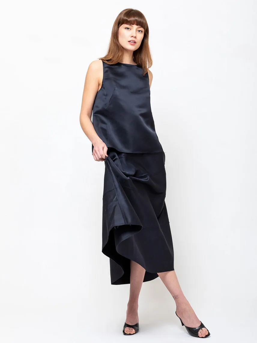Satin Skirt - Midnight