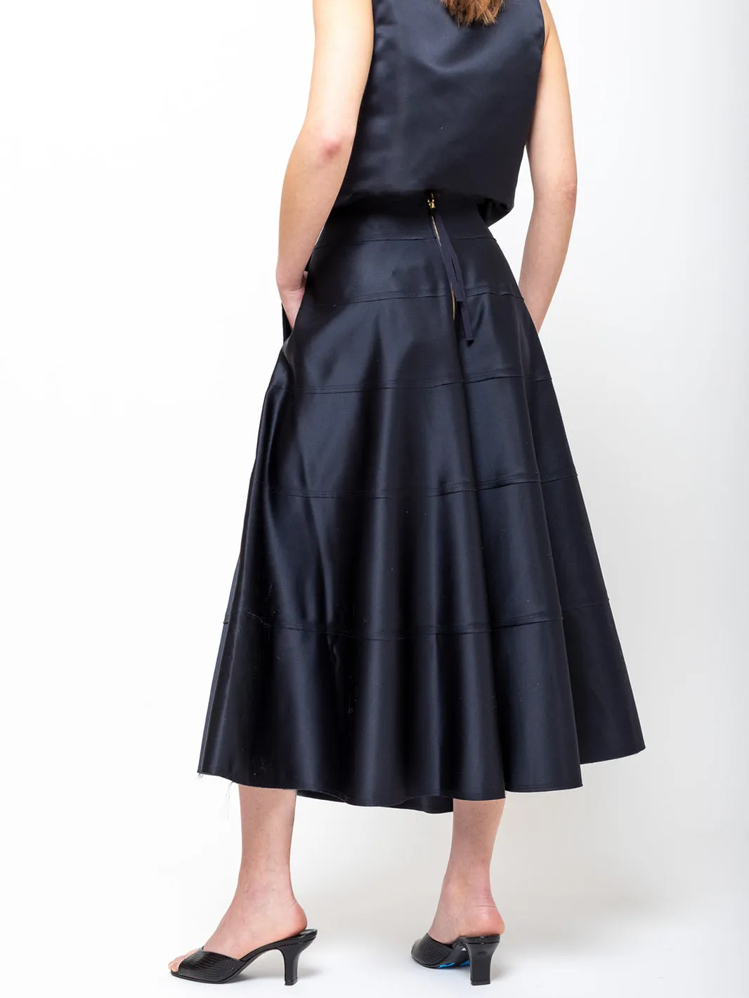 Satin Skirt - Midnight
