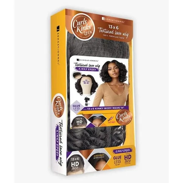 Sensationnel Kinky Edges Kinks & Co 13x6 HD Lace Front Wig - 13x6 KINKY BODY WAVE 14"