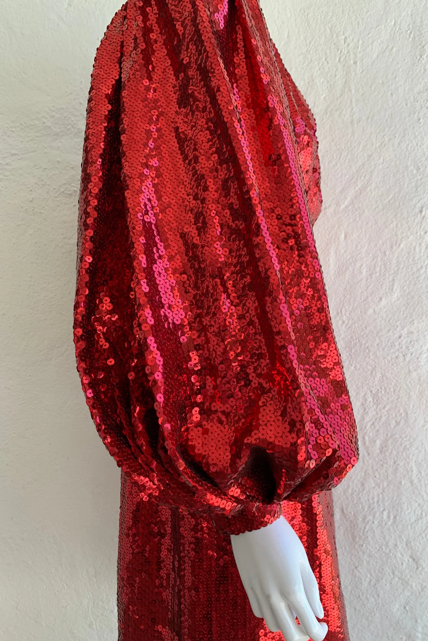 Sequin Balloon Sleeve Dress