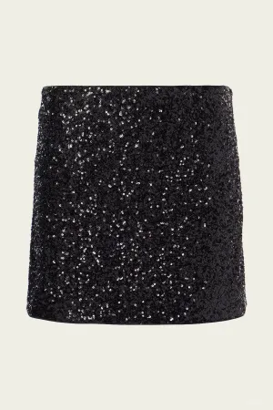 Sequin Mini Skirt in Black