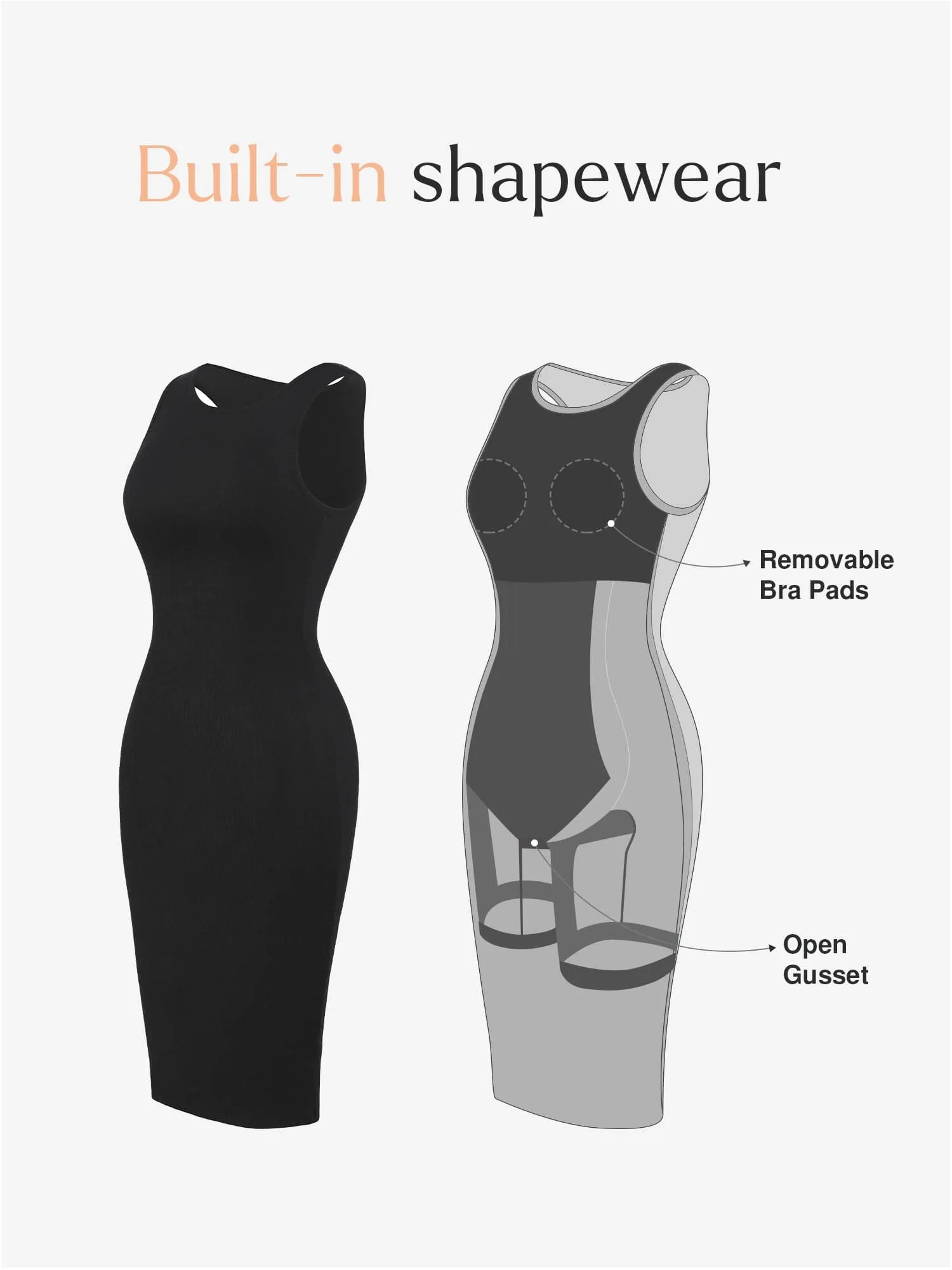 Shapewear Modal Tummy Control Midi Dress