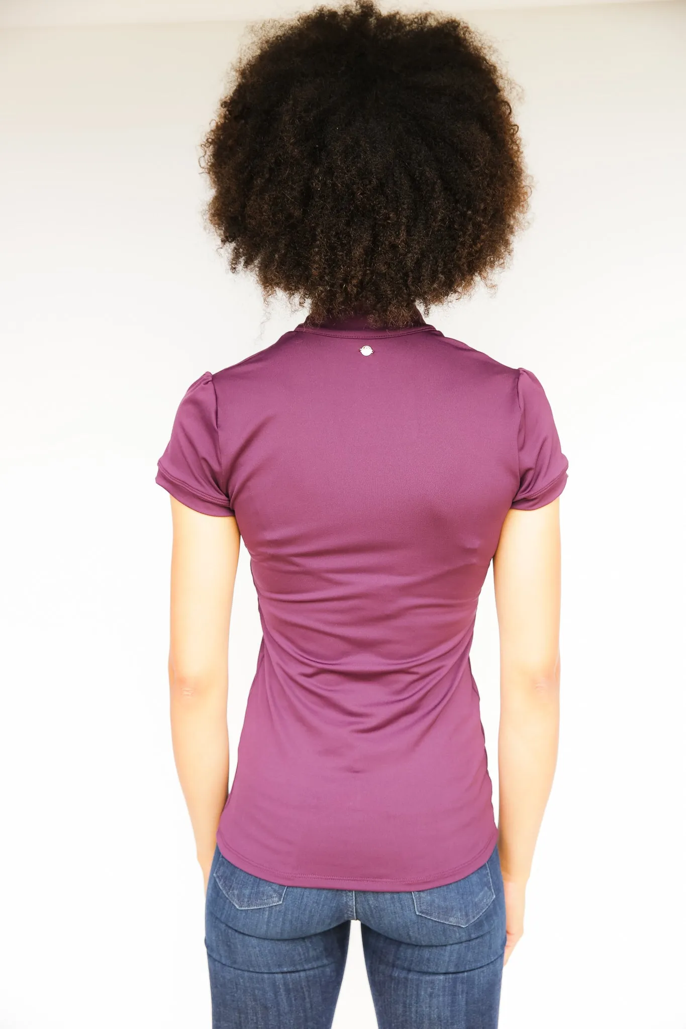 Short Sleeve Gianna Shirt - Eggplant