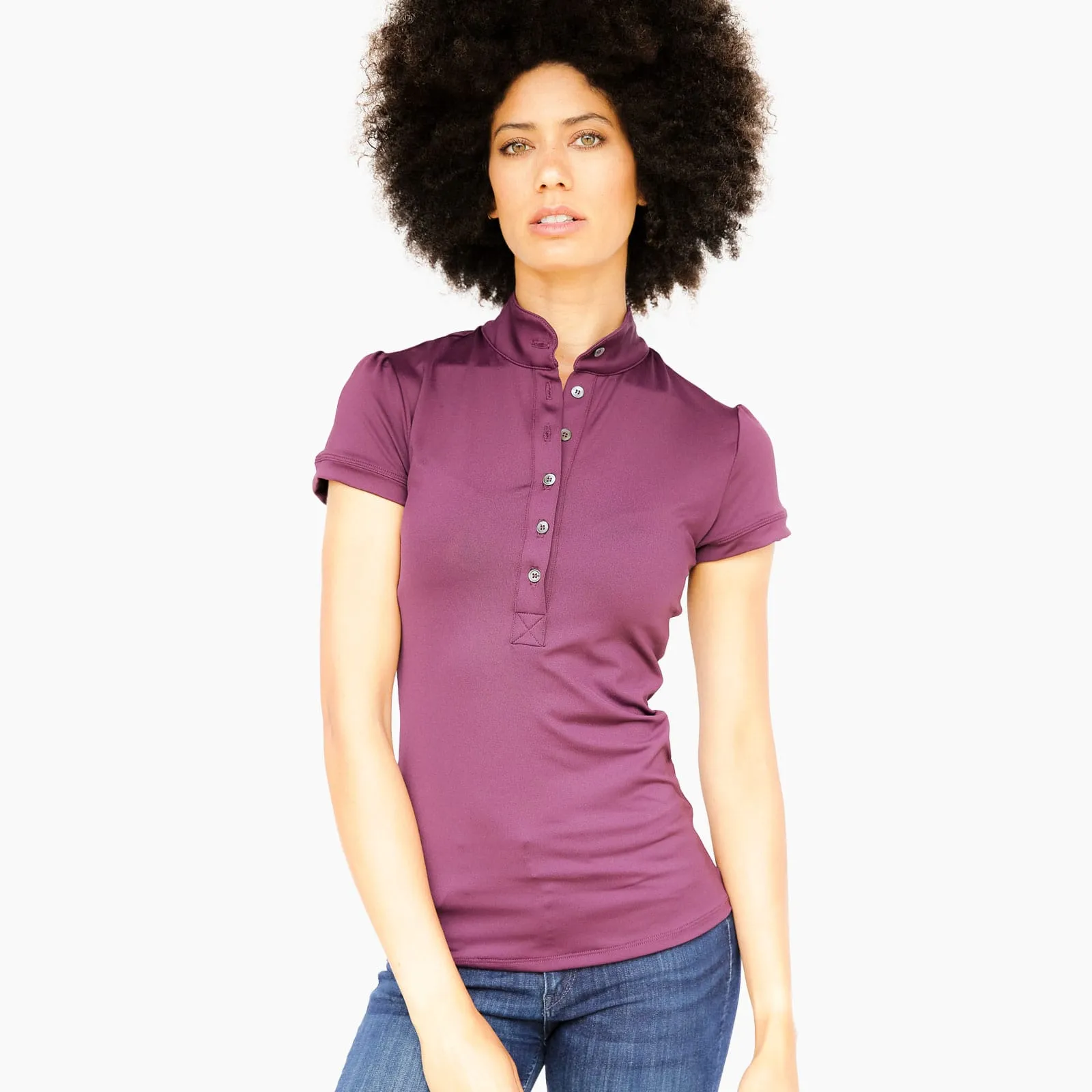 Short Sleeve Gianna Shirt - Eggplant