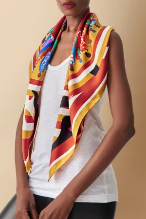 Sisterhood Silk Twill Scarf in Orange