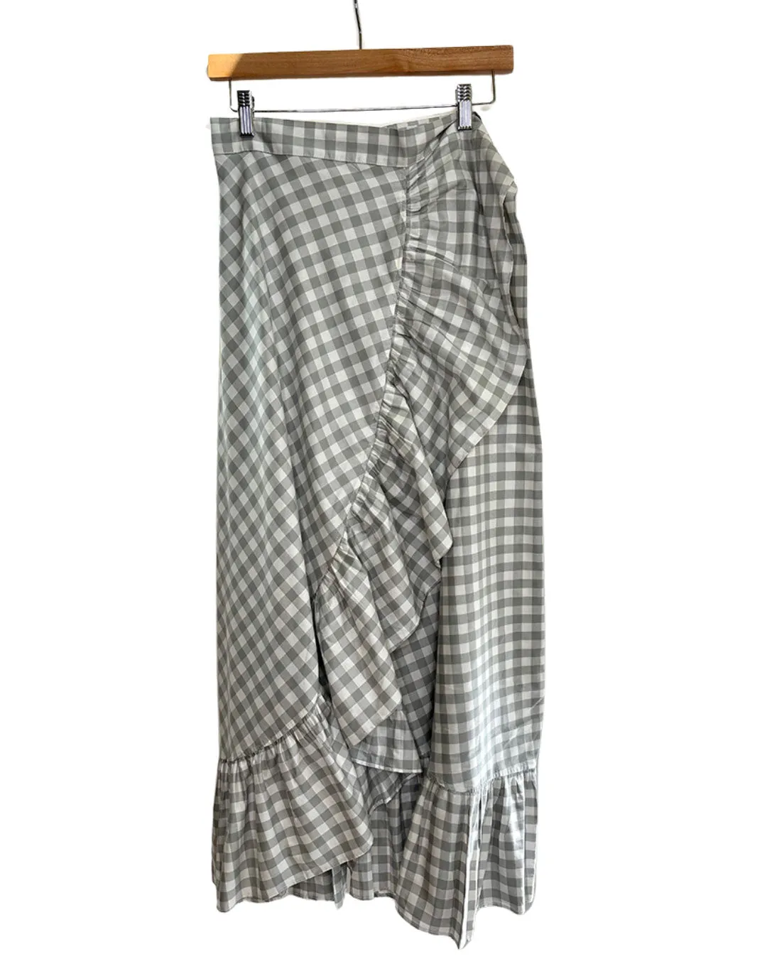 Sofia Wrap Skirt - Grey/White Check