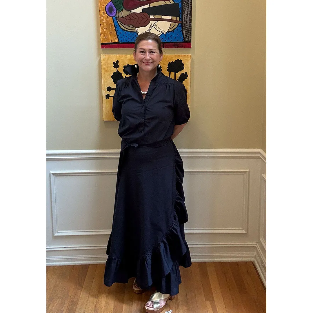 Sofia Wrap Skirt - Navy