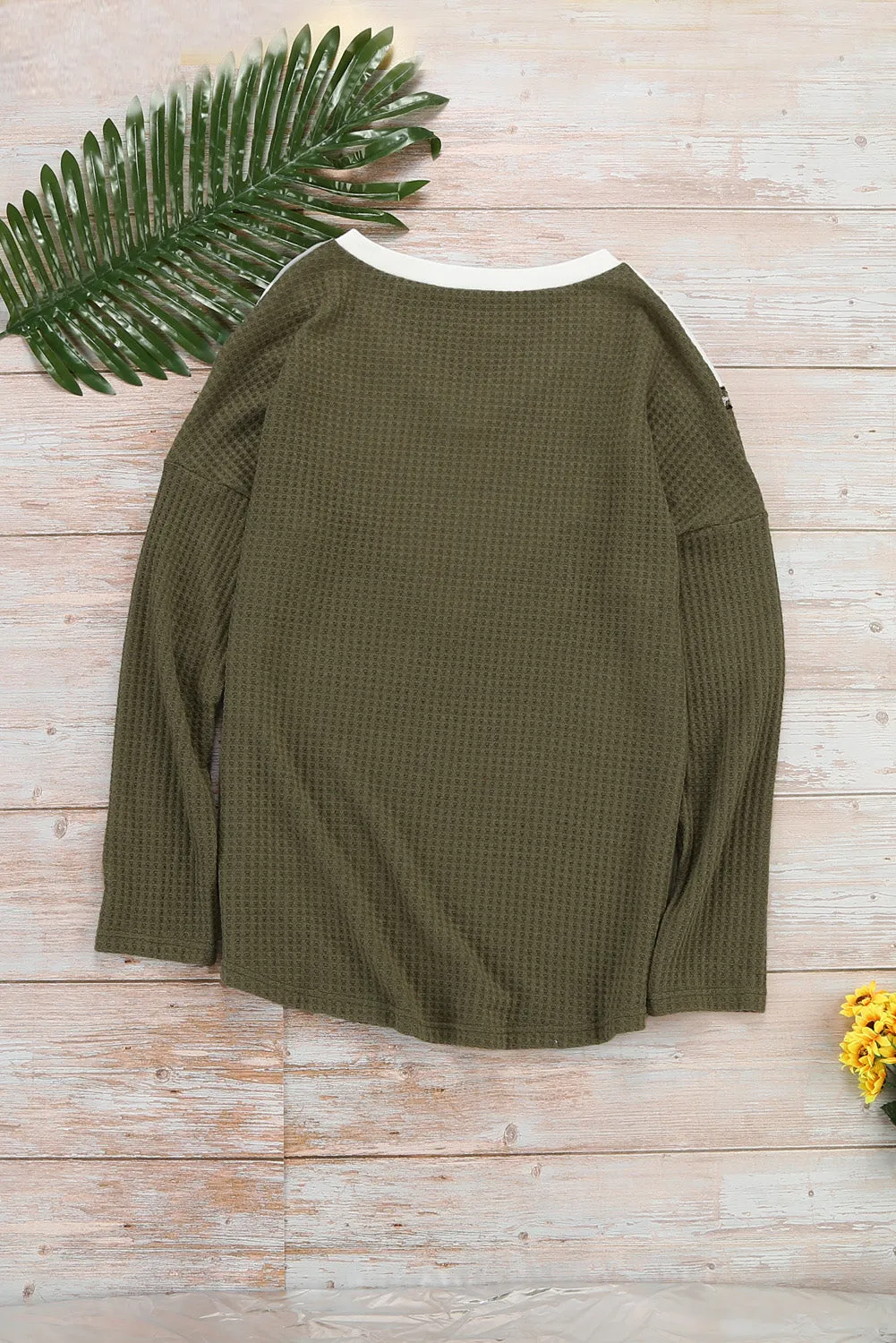Splicing Colorblock V Neck Pullover Sweatshirts