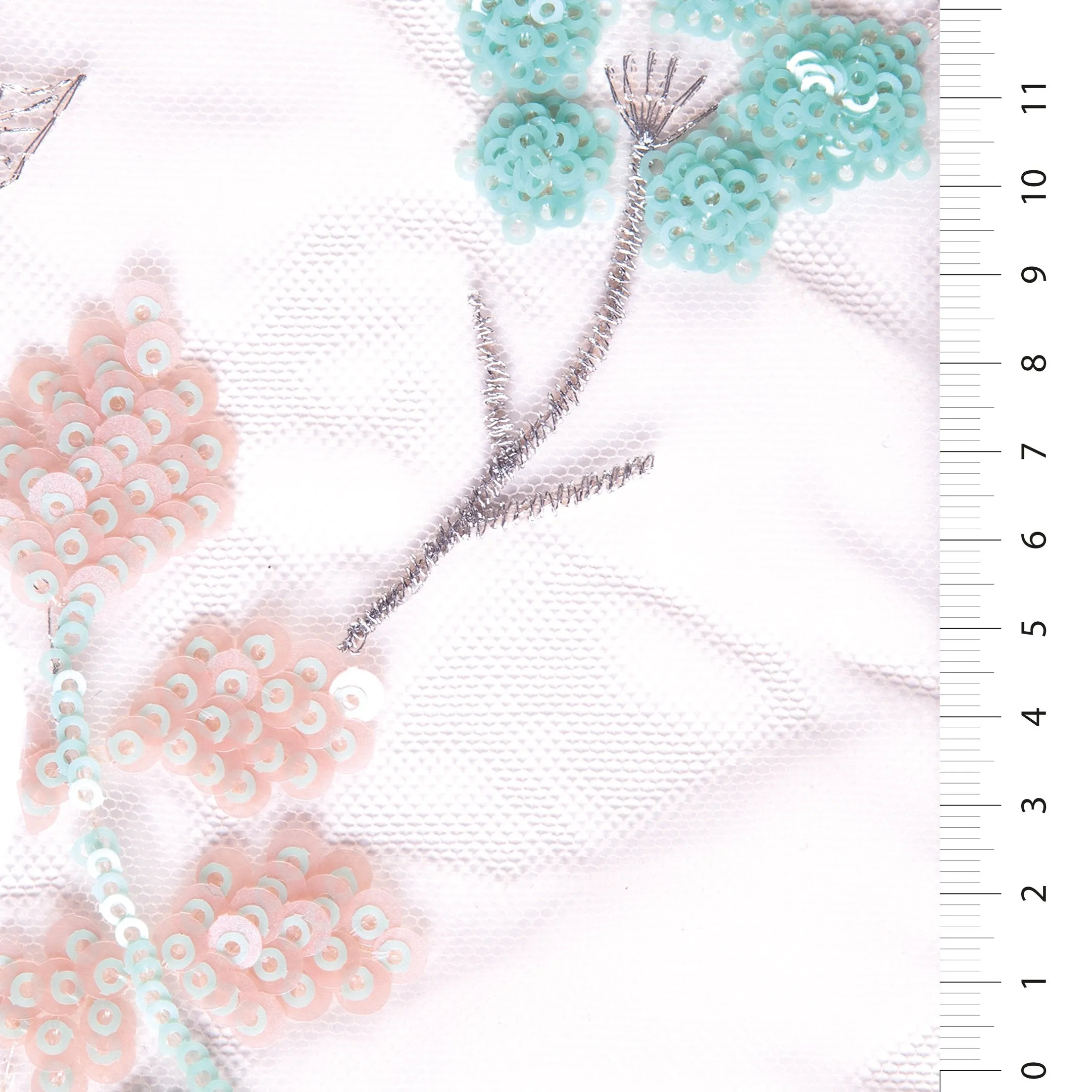 Spring Colorful Floral Sequin Embroidered Fabric