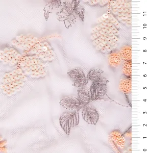 Spring Colorful Floral Sequin Embroidered Fabric