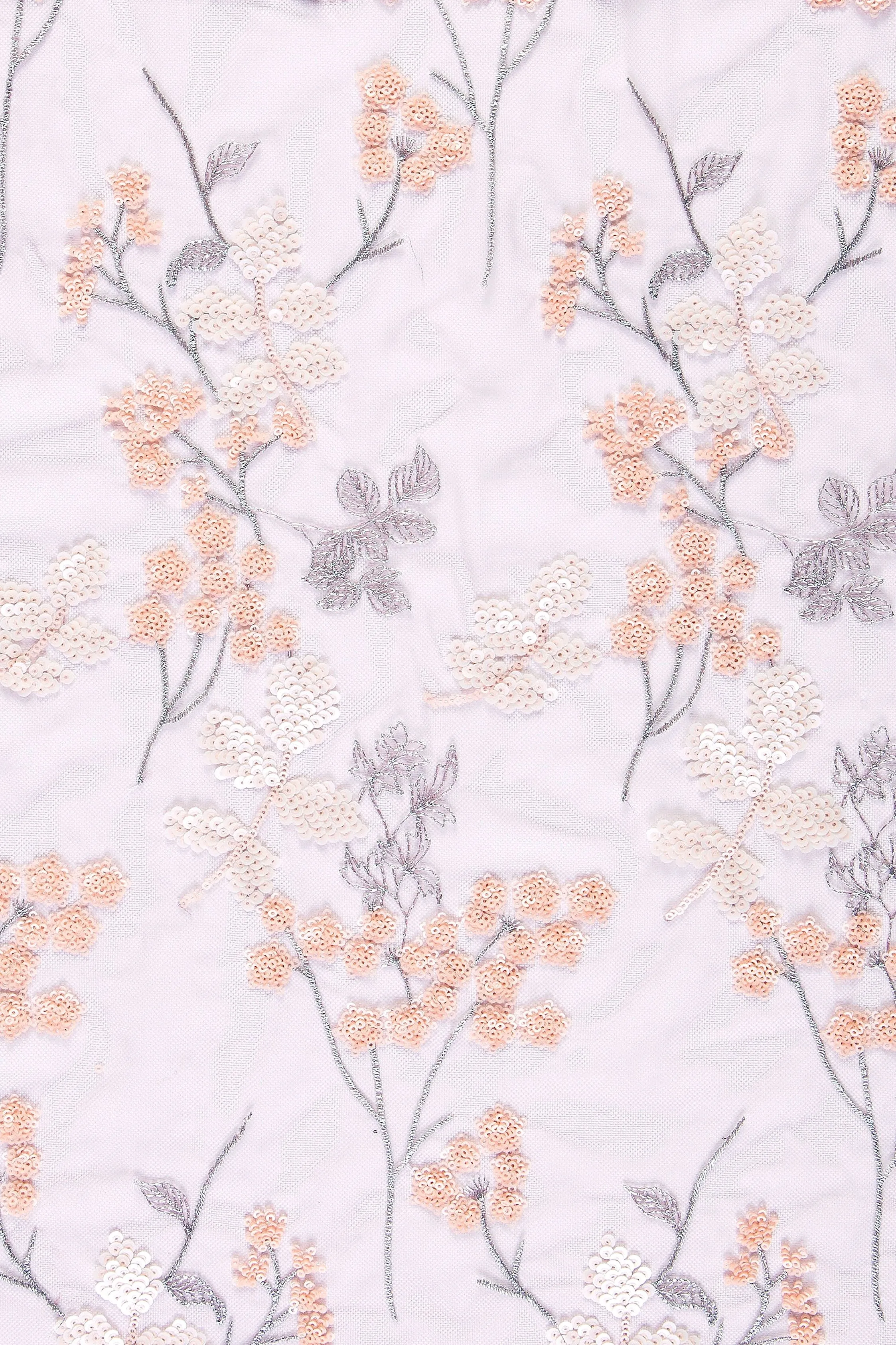 Spring Colorful Floral Sequin Embroidered Fabric