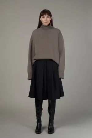 ST-5050 High Neck Phoebe Sweater-Brown