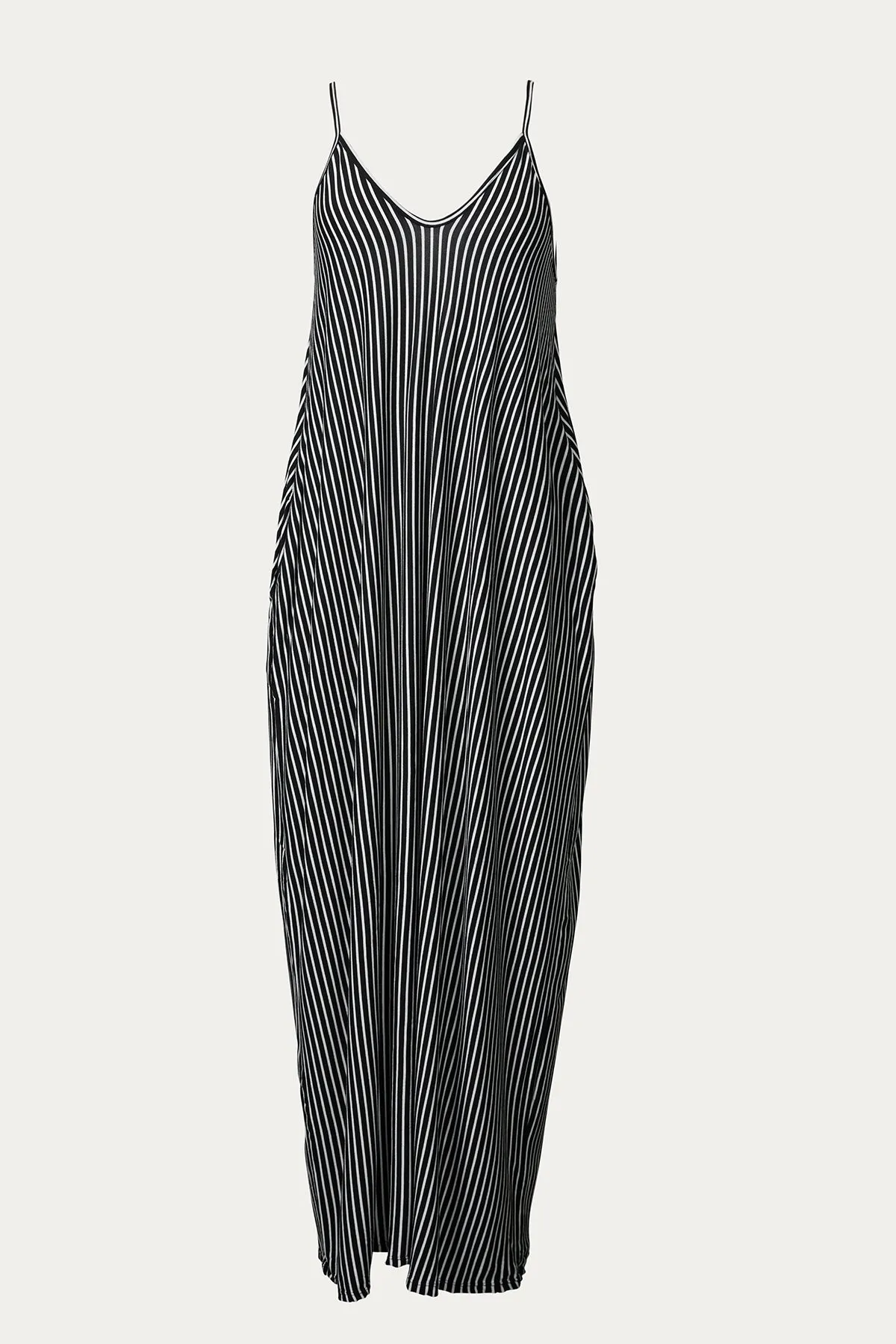 STRIPED STRETCH-MODAL JERSEY MAXI DRESS