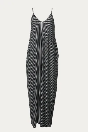 STRIPED STRETCH-MODAL JERSEY MAXI DRESS