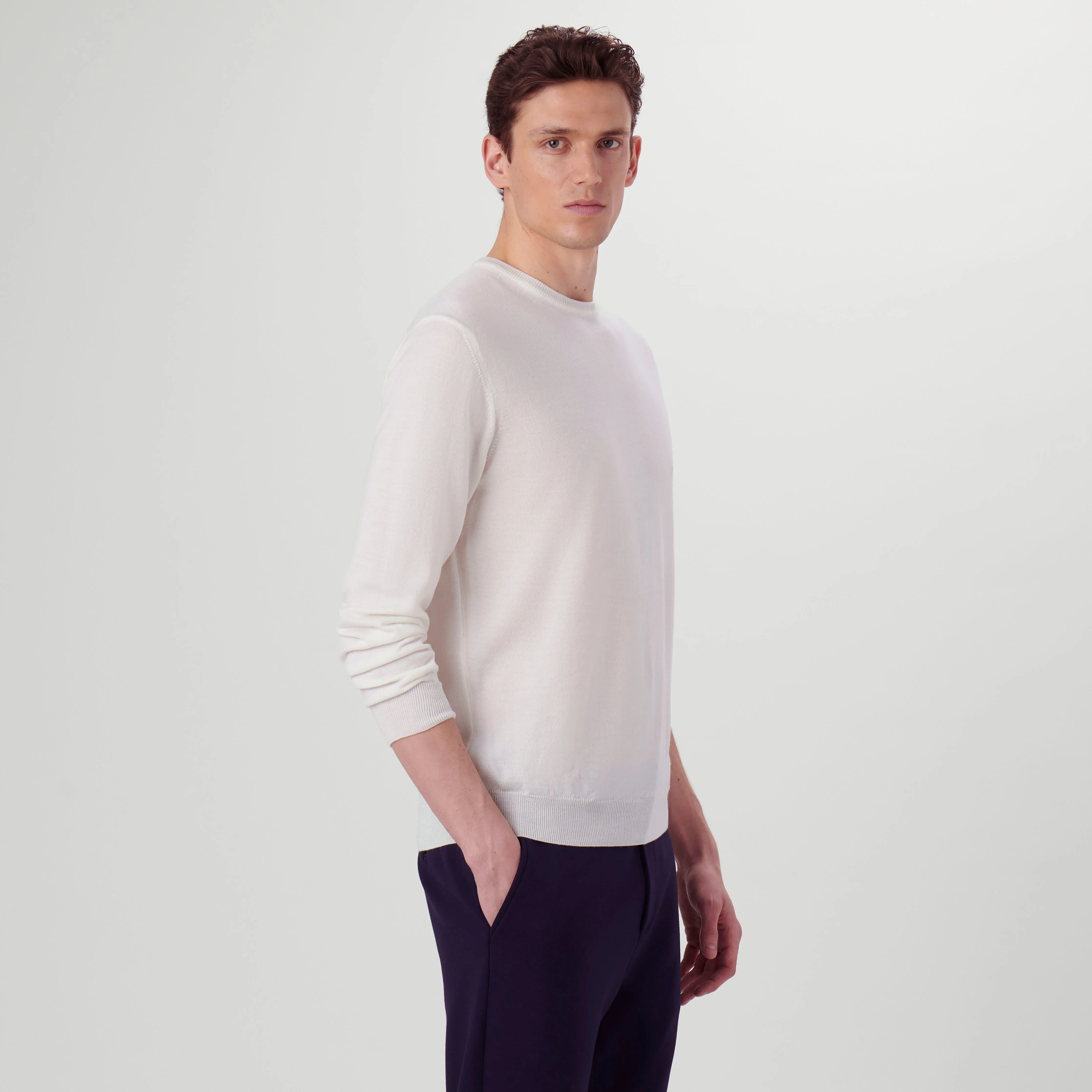 Super Merino Solid Crew Neck Sweater