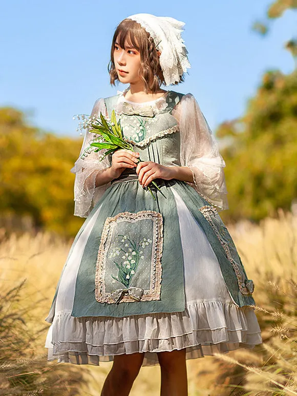 Sweet Lolita Dress Cotton Sleeveless Embroidered Dress