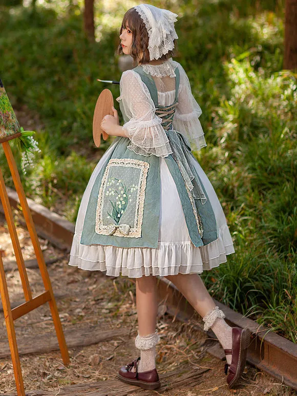 Sweet Lolita Dress Cotton Sleeveless Embroidered Dress