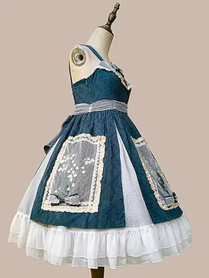 Sweet Lolita Dress Cotton Sleeveless Embroidered Dress