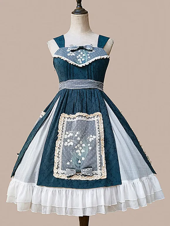 Sweet Lolita Dress Cotton Sleeveless Embroidered Dress