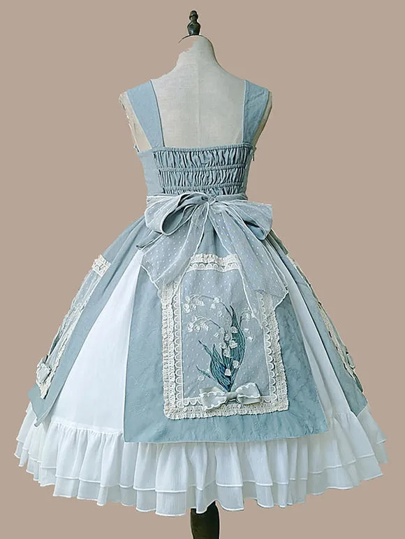 Sweet Lolita Dress Cotton Sleeveless Embroidered Dress