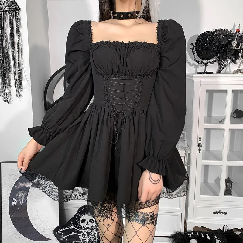 Sweet Lovely Lace Black Princess Dress UB3474