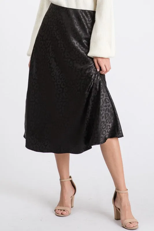 SWEET TALKER LEOPARD SKIRT BLACK
