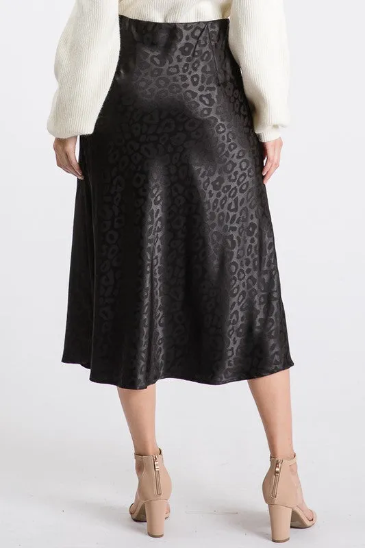 SWEET TALKER LEOPARD SKIRT BLACK