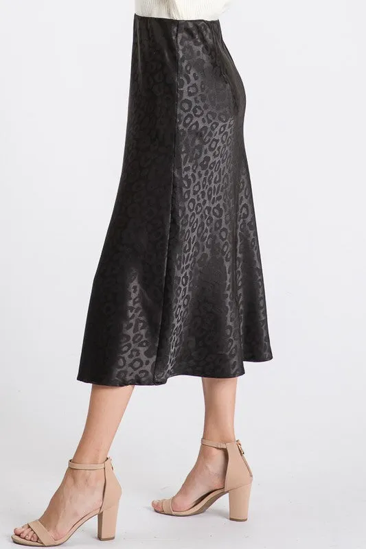 SWEET TALKER LEOPARD SKIRT BLACK