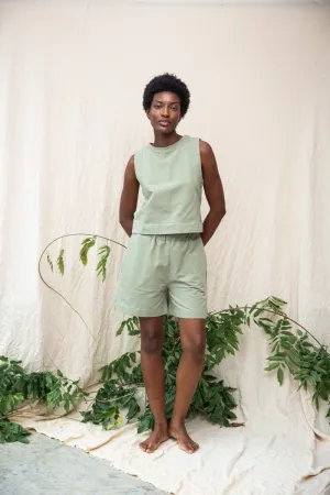 Sylvia Organic Cotton Felpe Short in Pistachio