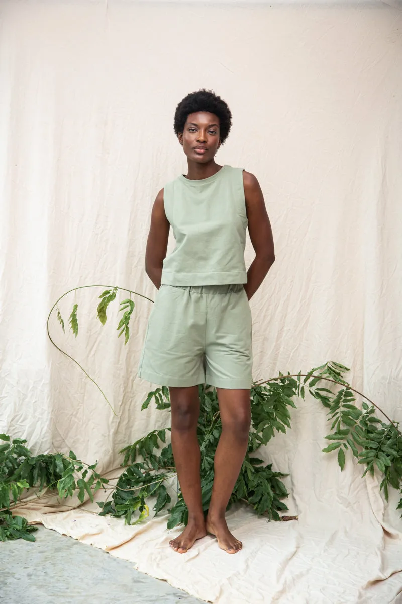 Sylvia Organic Cotton Felpe Short in Pistachio