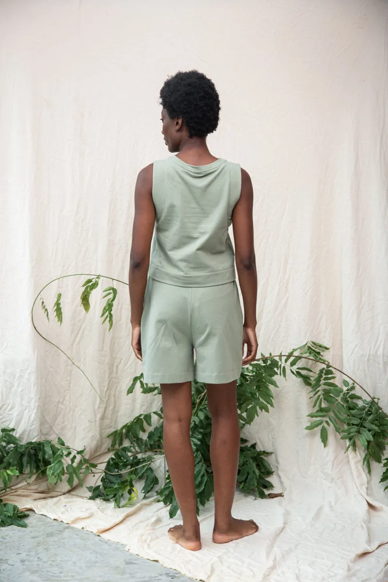 Sylvia Organic Cotton Felpe Short in Pistachio