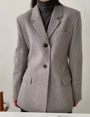 TAILORED WOOL BLAZER SOFT GREY