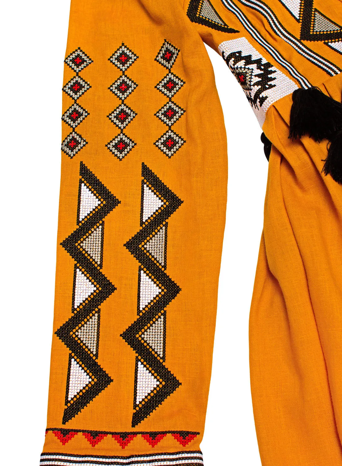 Tasseled Boho style Kaftan with embroidery