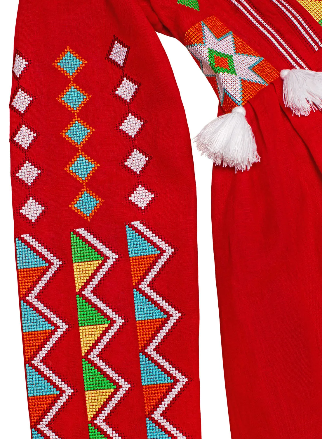 Tasseled Boho style Kaftan with embroidery