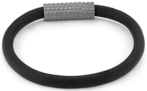 Tateossian Men's Diamond Giza Gunmetal Clasp Leather Bracelet