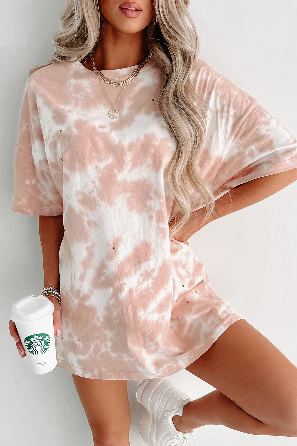 Tie-dye Round Neck Short Sleeve Top