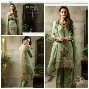 Trendy Embroidered Chiffon Suit by Imrozia Designer - C 822