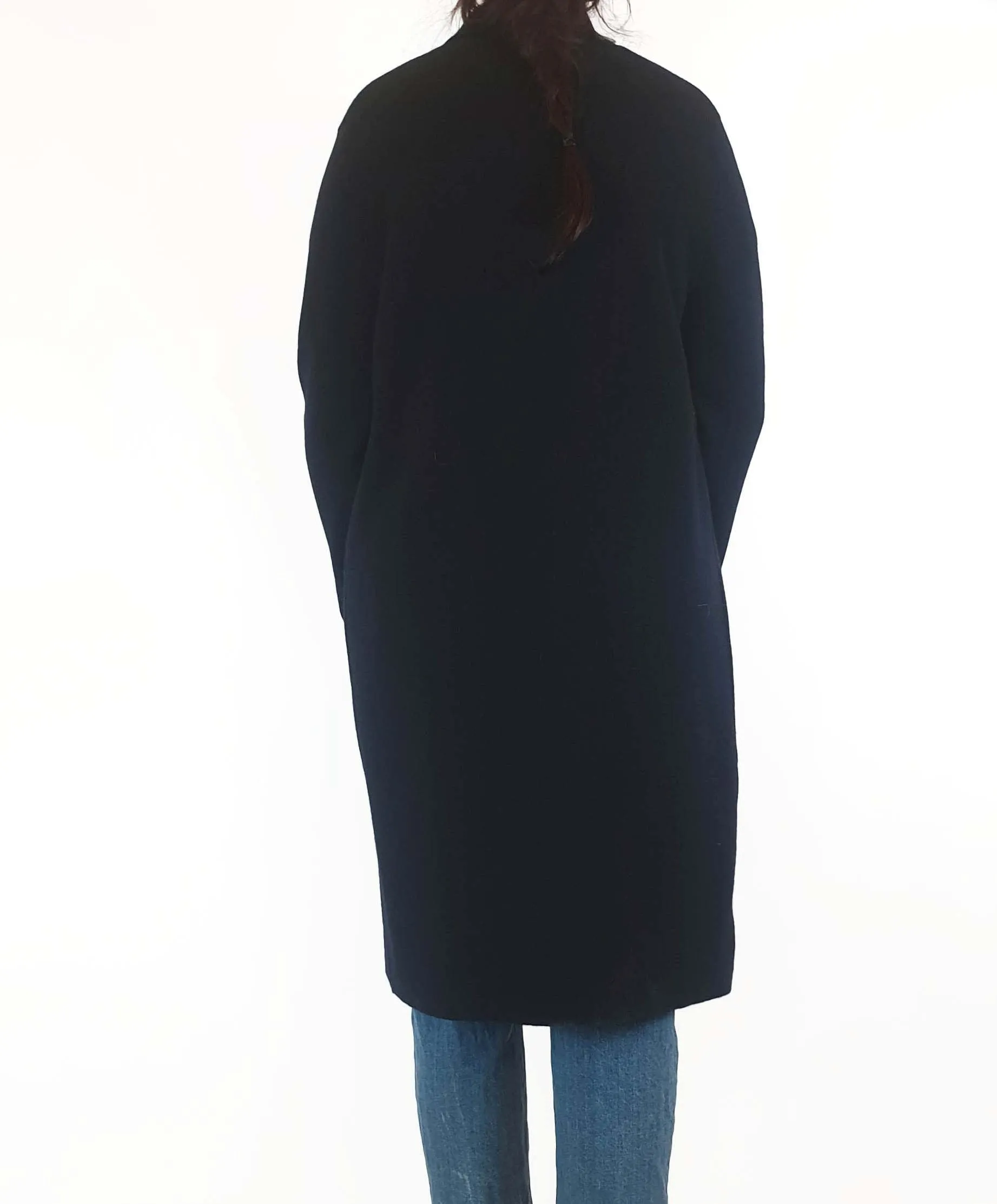 Trenery black majority wool long cardigan / jacket size M