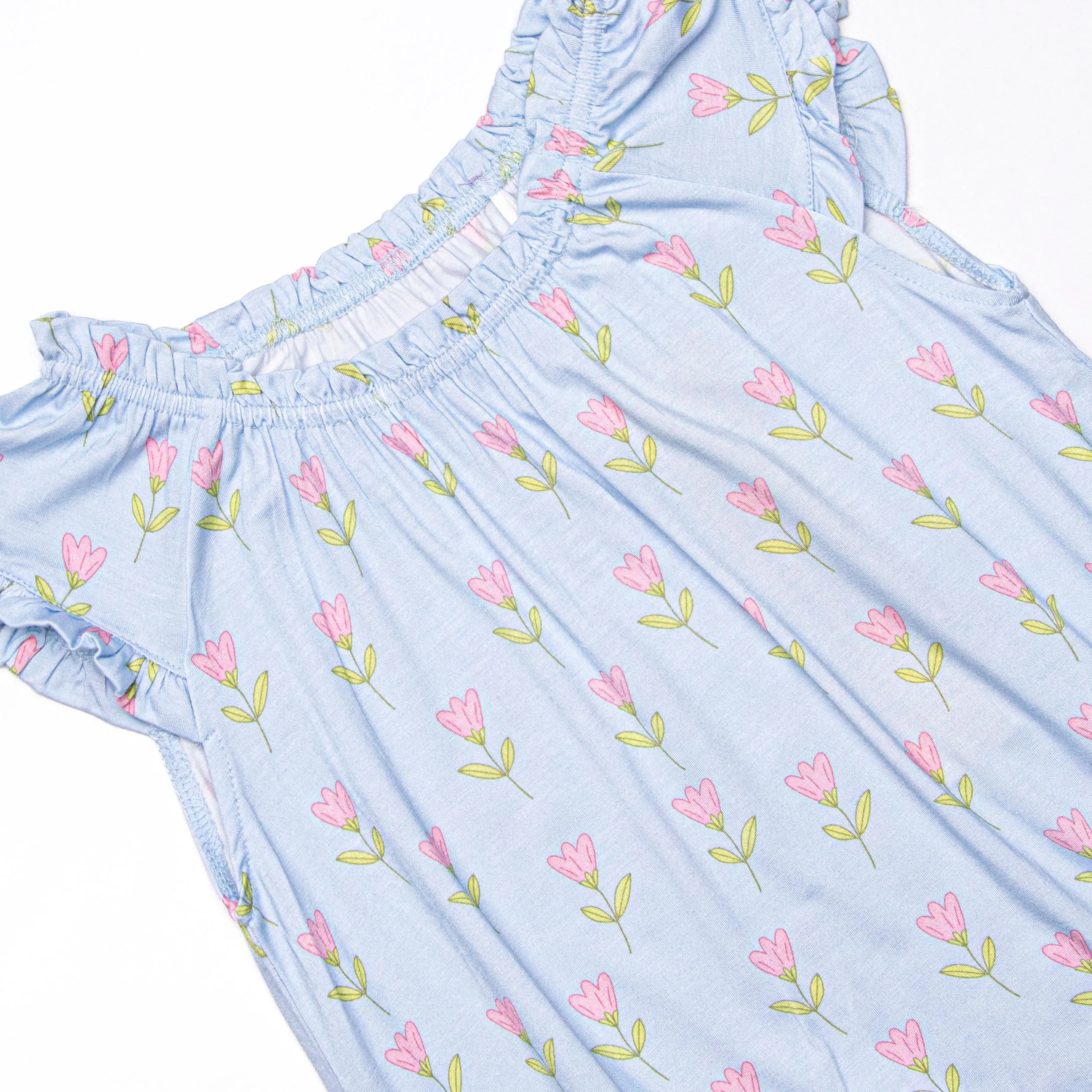 Tulip Blooms Bamboo Night Gown, Blue