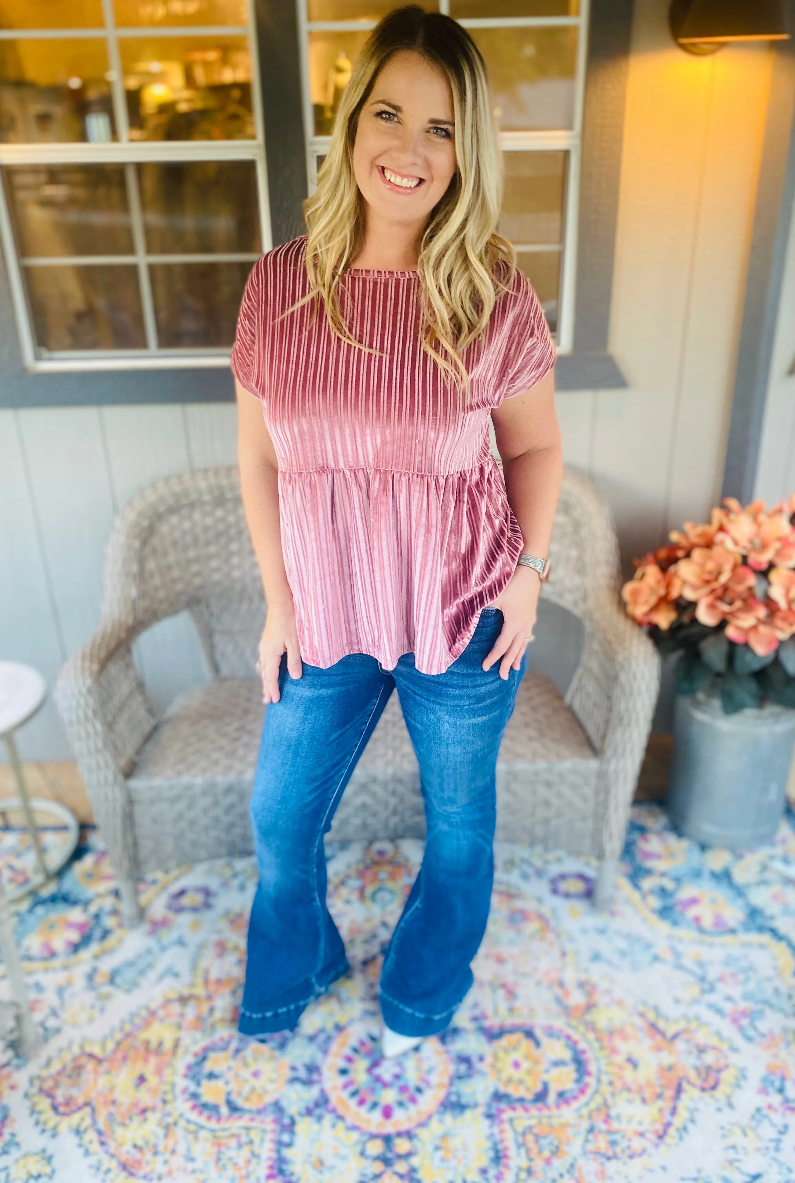 Velvet Baby Doll Top