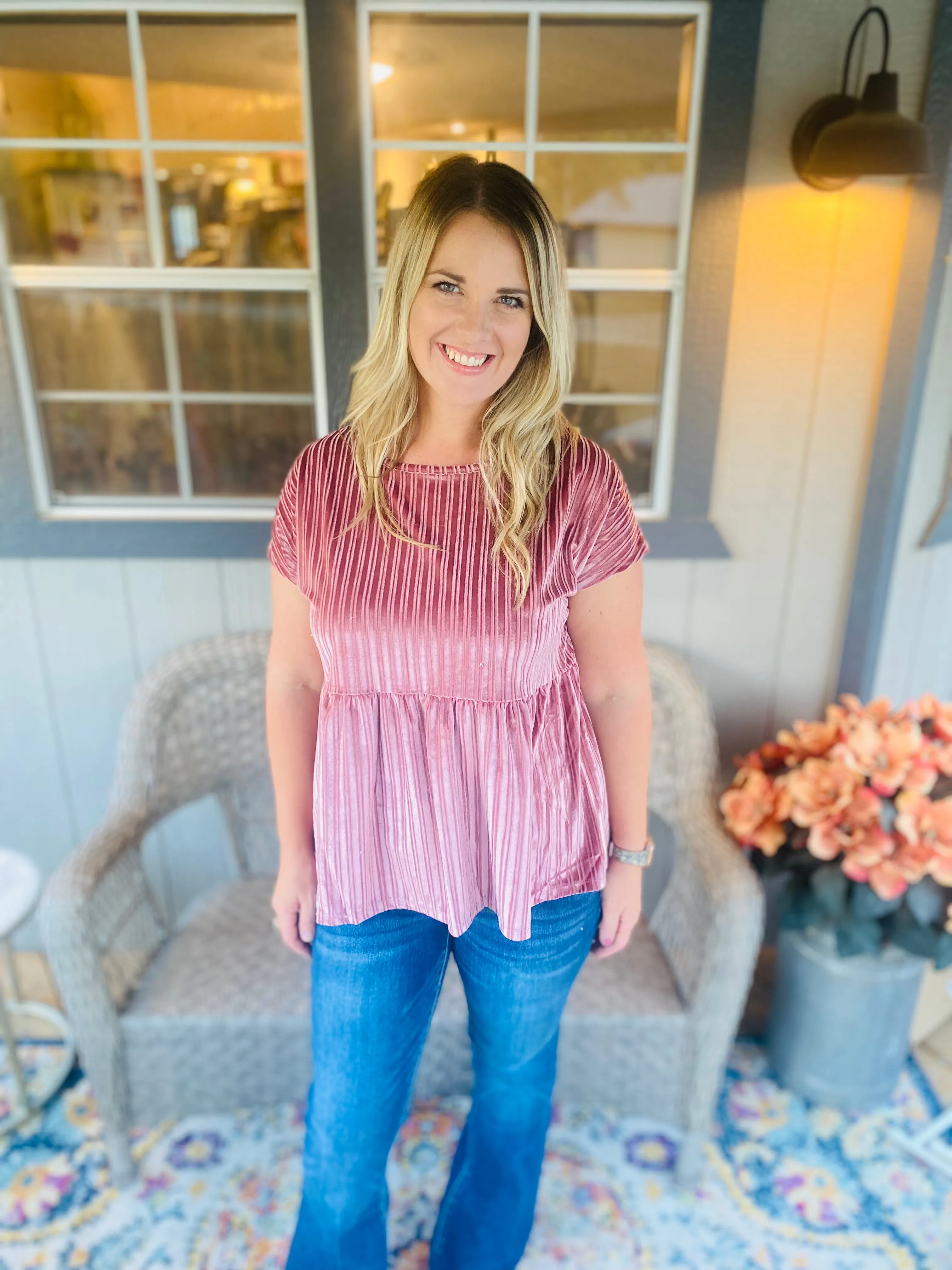 Velvet Baby Doll Top